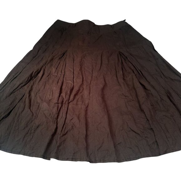 Kate Spade Boho Pleated Skirt Women Casual Bottom Dark Olive Green Medium READ - Picture 1 of 10